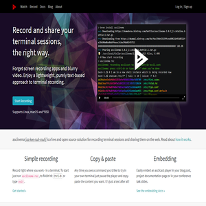 asciinema - Record and share your terminal sessions, the right way