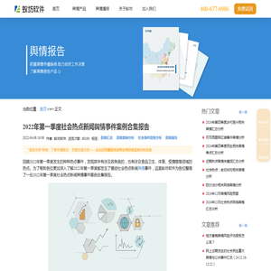 2022年第一季度社会热点新闻舆情事件案例合集报告_舆情应对_蚁坊软件