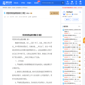 项目财务资金报告模板【3篇】.docx-原创力文档